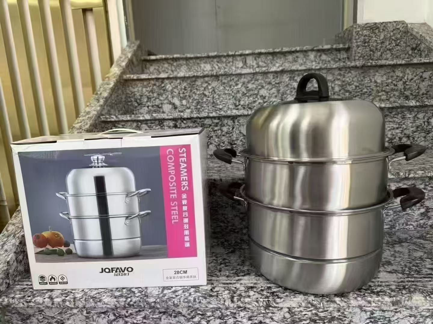 The 28layer three ply composite steel multi purpose steamers There are only 15 sets left with 12 pieces in each set