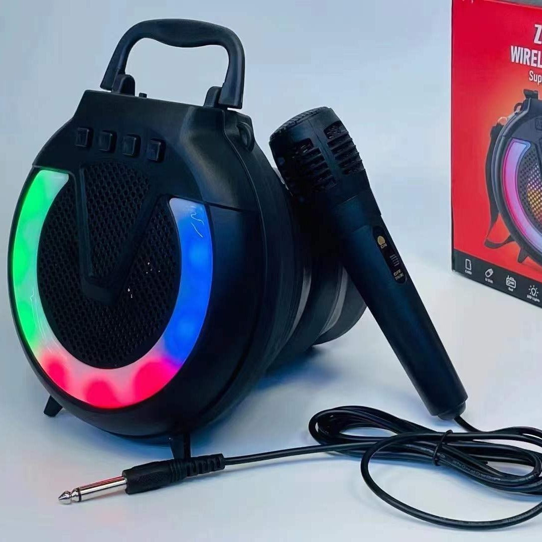 Wireless Bluetooth 4inch Portable Speaker Outdoor Lawn LED Light Speaker with Retractable Control