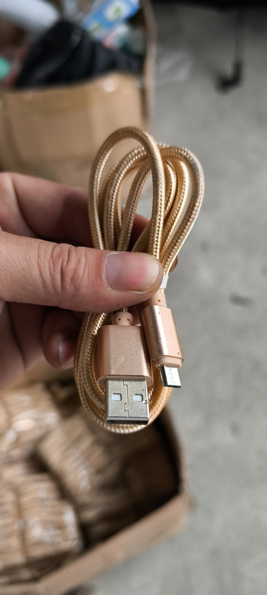 Data cable braid Android gold