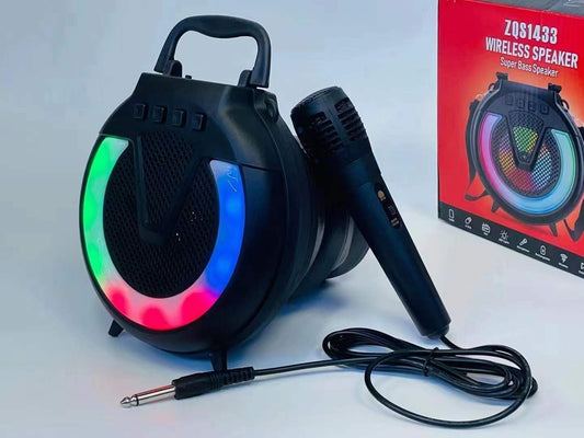 Wireless Bluetooth 4inch Portable Speaker Outdoor Lawn LED Light Speaker with Retractable Control