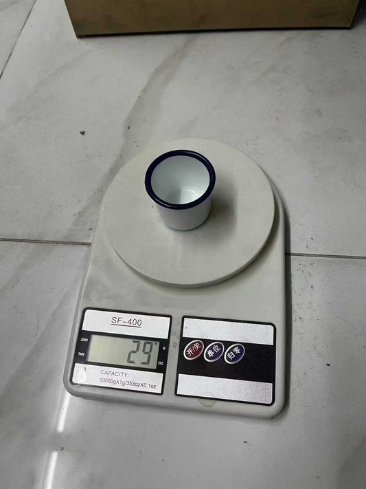 Enamel measuring cup, 200 pieces, 350 pieces