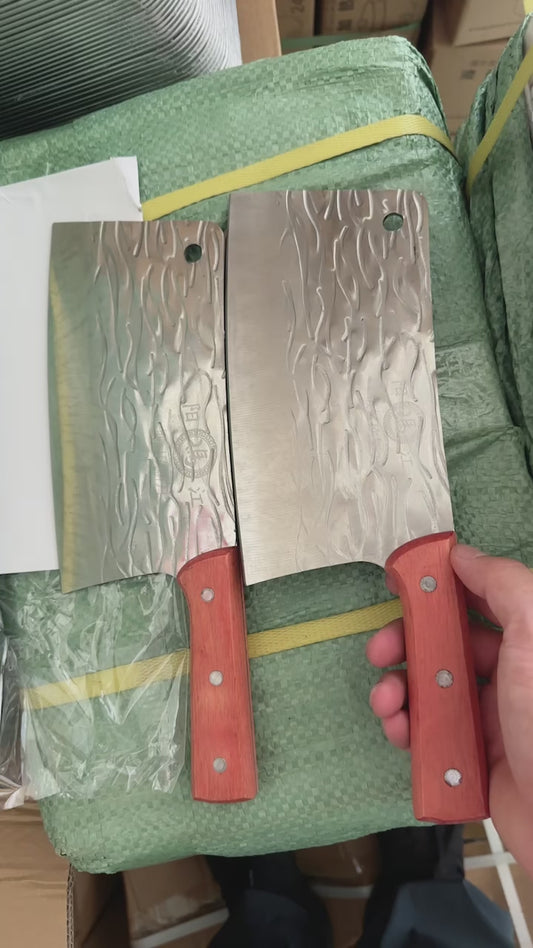 Wood handle forging cleaver