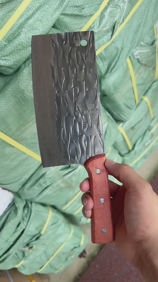 Wood handle forging slicing knife